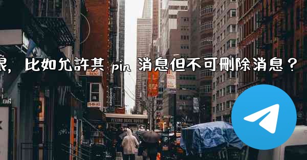 如何設置Telegram管理員權限，比如允許其 pin 消息但不可刪除消息？