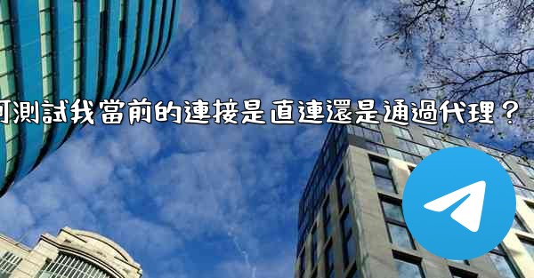 Telegram如何測試我當前的連接是直連還是通過代理？