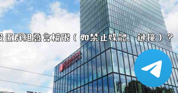 Telegram如何設置群組發言權限（如禁止媒體、鏈接）？