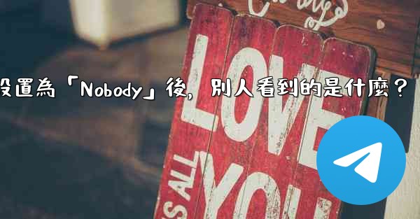 電報設置為「Nobody」後，別人看到的是什麼？
