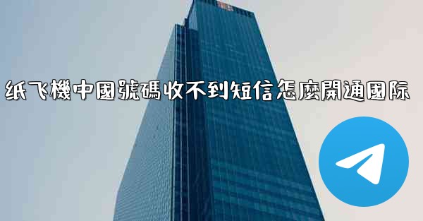 纸飞機中國號碼收不到短信怎麼開通國际