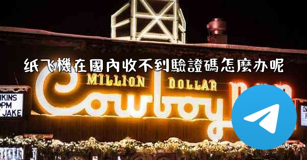 纸飞機在國內收不到驗證碼怎麼办呢
