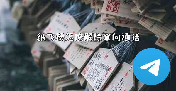 纸飞機怎麼解除單向通话