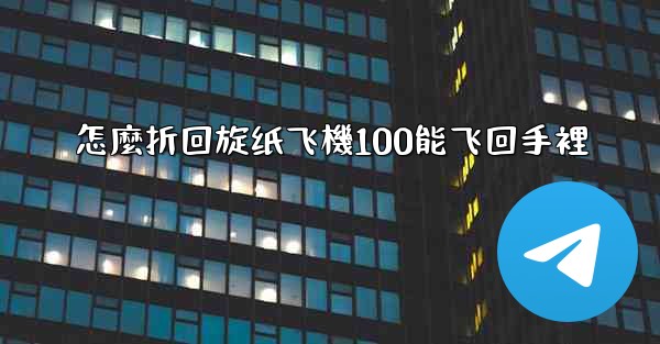 怎麼折回旋纸飞機100能飞回手裡