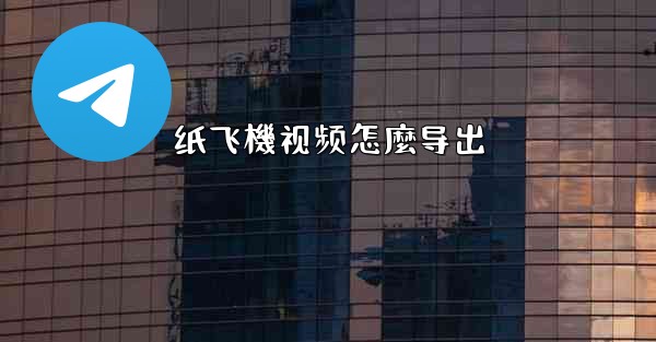 纸飞機视频怎麼导出