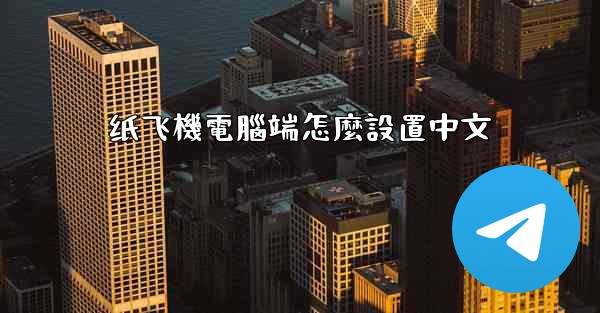 纸飞機電腦端怎麼設置中文