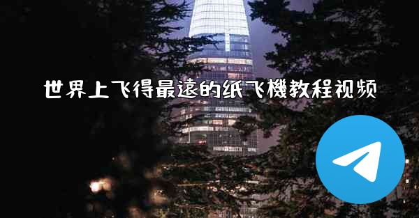 世界上飞得最遠的纸飞機教程视频