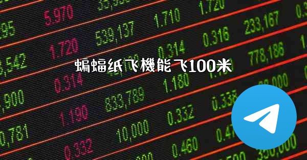 蝙蝠纸飞機能飞100米