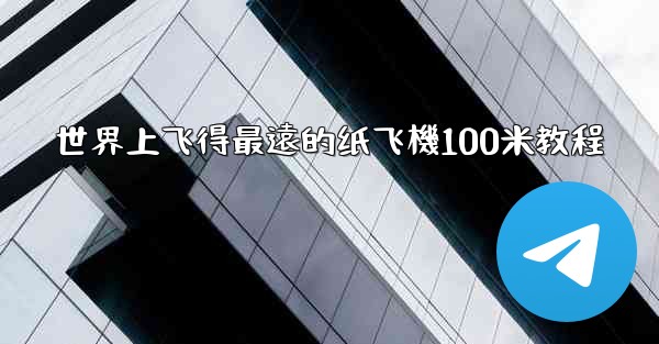 世界上飞得最遠的纸飞機100米教程