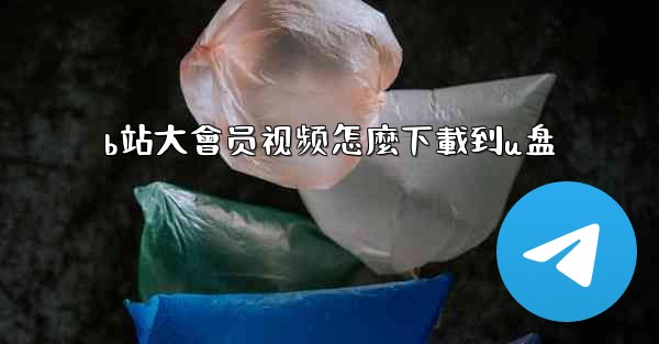 b站大會员视频怎麼下載到u盘