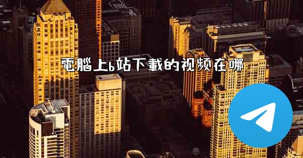 電腦上b站下載的视频在哪