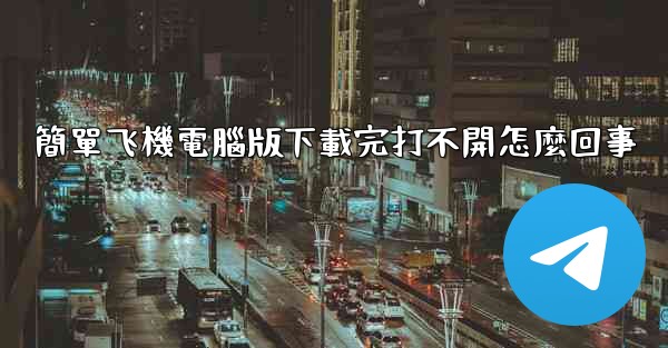 簡單飞機電腦版下載完打不開怎麼回事