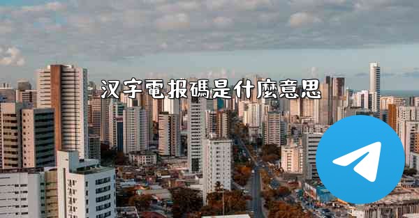 汉字電报碼是什麼意思