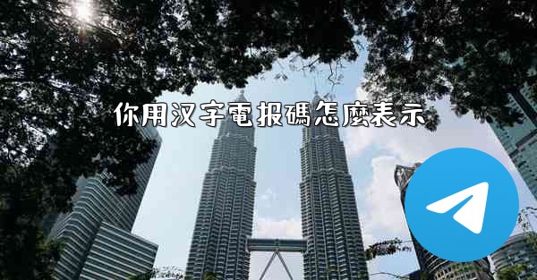 你用汉字電报碼怎麼表示