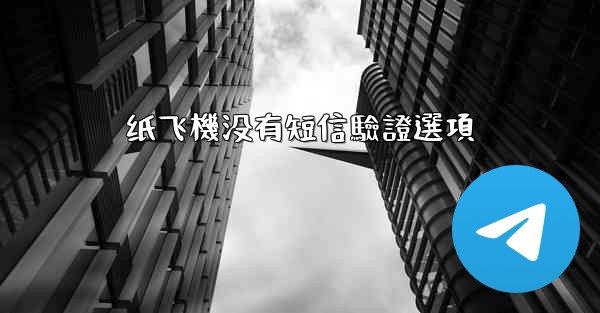 纸飞機没有短信驗證選項