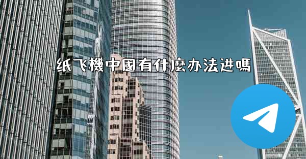 纸飞機中國有什麼办法进嗎