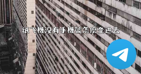 纸飞機没有手機號怎麼登进去