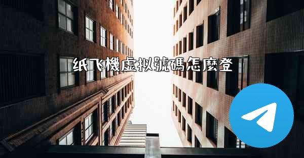 纸飞機虚拟號碼怎麼登