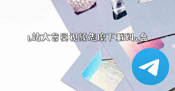 b站大會员视频怎麼下載到u盘