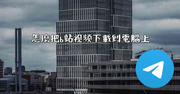 怎麼把b站视频下載到電腦上