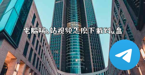 電腦端b站视频怎麼下載到u盘