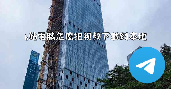 b站電腦怎麼把视频下載到本地
