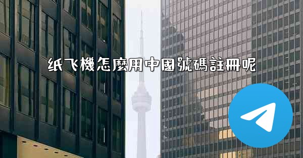 纸飞機怎麼用中國號碼註冊呢