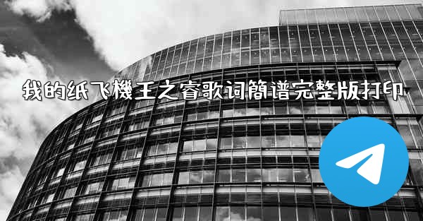 我的纸飞機王之睿歌词簡谱完整版打印