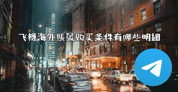 飞機海外賬號购买条件有哪些明細