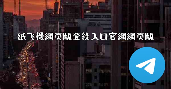 纸飞機網页版登錄入口官網網页版